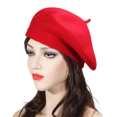 ZLYC Wool Beret Hat Classic Solid Color French Beret for Women Red | Warm, Stylish & Comfortable thumbnail 8