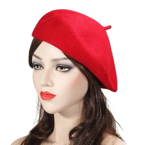 ZLYC Wool Beret Hat Classic Solid Color French Beret for Women Red | Warm, Stylish & Comfortable thumbnail 9