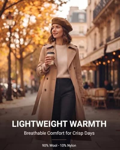 ZLYC Wool Beret Hat Classic Solid Color French Beret for Women Brown | Warm, Stylish & Comfortable thumbnail 4