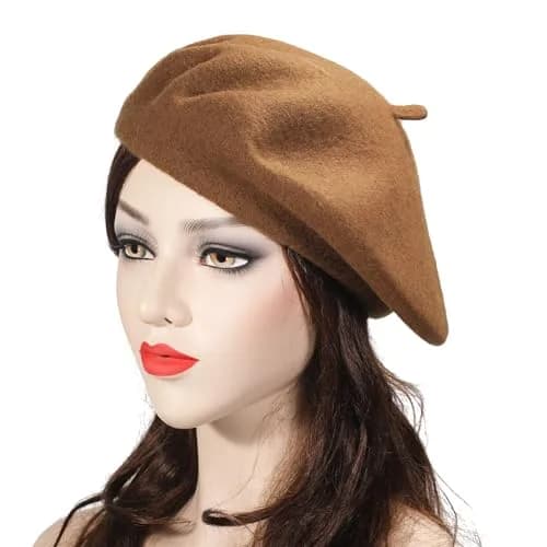 ZLYC Wool Beret Hat Classic Solid Color French Beret for Women Brown | Warm, Stylish & Comfortable thumbnail 9