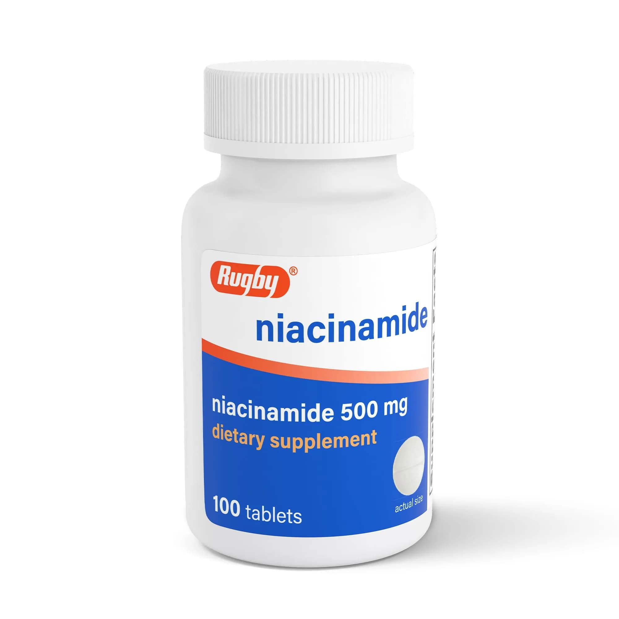 Rugby Niacinamide 500 mg Tablets | No Artificial Flavors, 100 Count (1-Pack) - main product image