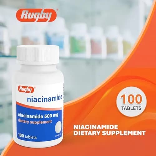 Rugby Niacinamide 500 mg Tablets | No Artificial Flavors, 100 Count (1-Pack) thumbnail 2