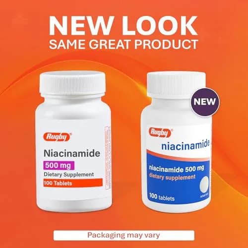 Rugby Niacinamide 500 mg Tablets | No Artificial Flavors, 100 Count (1-Pack) thumbnail 3