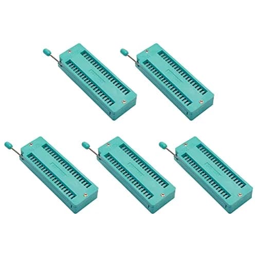 JIUWU 5Pcs 40Pin 2.54mm Test Universal ZIF IC Test Socket DIP, Green | Versatile Circuit Board Accessory thumbnail 1