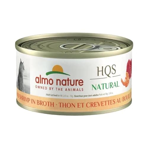 Almo Nature HQS Natural Wet Cat Food Tuna & Shrimp 2.47 oz | Grain-Free, All-Natural, High-Protein thumbnail 1