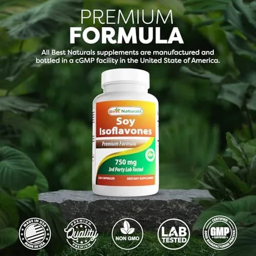 Best Naturals Soy Isoflavones for Women 750 Mg Capsules | Menopause Relief, 120 Count thumbnail 5