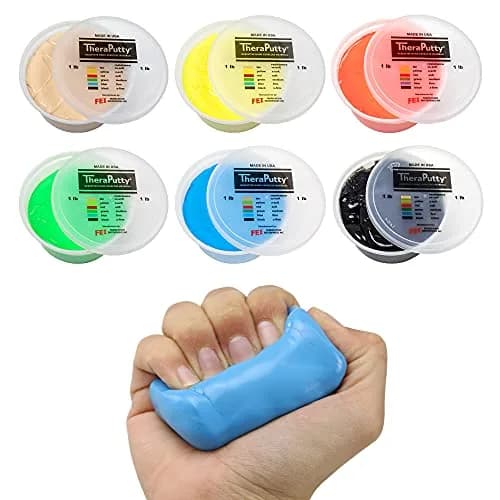 CanDo TheraPutty 6-Piece Set 1 lb (454g) | Standard Hand Exercise Putty for Rehabilitation and Stress Relief thumbnail 1