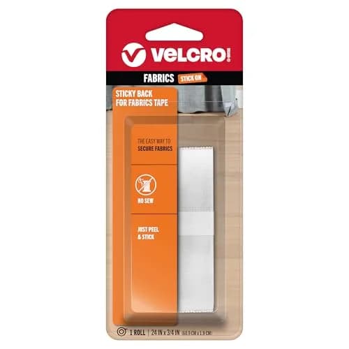 VELCRO Brand Sticky Back for Fabrics Tape, 24 in x 3/4 in, White | Strong Fabric Bond, No Sewing Needed thumbnail 1