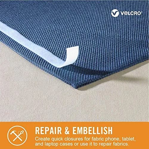 VELCRO Brand Sticky Back for Fabrics Tape, 24 in x 3/4 in, White | Strong Fabric Bond, No Sewing Needed thumbnail 2