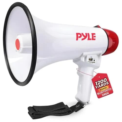 Pyle 40W Megaphone Bullhorn with Bluetooth & Siren, 8'' x 13.1'' | Crowd Control & Safety thumbnail 1