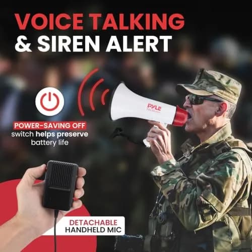 Pyle 40W Megaphone Bullhorn with Bluetooth & Siren, 8'' x 13.1'' | Crowd Control & Safety thumbnail 2