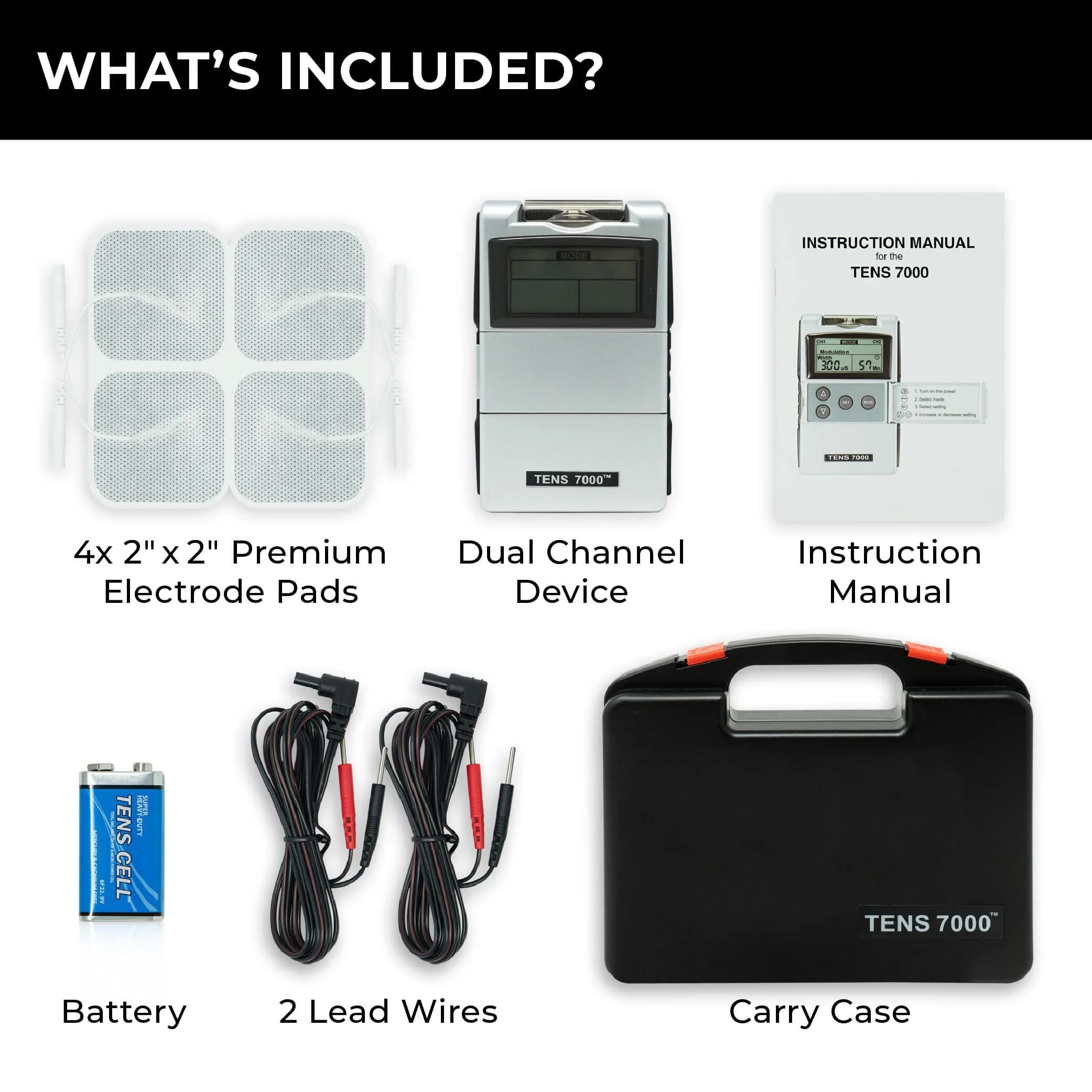 TENS 7000 Digital TENS Unit with Accessories - Muscle Stimulator for Back Pain Relief, Sciatica, Neck, Nerve, Shoulder, Hip, Elbow, Muscle Pain Relief (1 Unit) - view 5