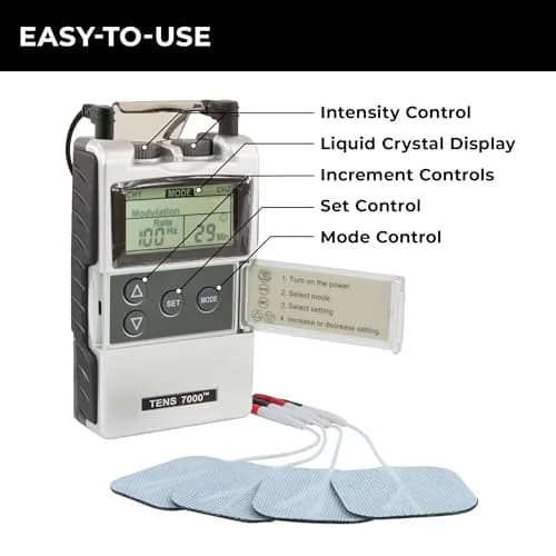 TENS 7000 Digital TENS Unit with Accessories - Muscle Stimulator for Back Pain Relief, Sciatica, Neck, Nerve, Shoulder, Hip, Elbow, Muscle Pain Relief (1 Unit) thumbnail 8