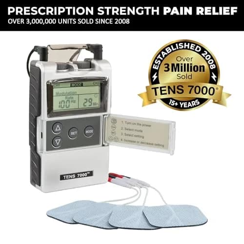 TENS 7000 Digital TENS Unit with Accessories - Muscle Stimulator for Back Pain Relief, Sciatica, Neck, Nerve, Shoulder, Hip, Elbow, Muscle Pain Relief (1 Unit) thumbnail 2