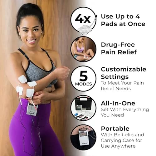 TENS 7000 Digital TENS Unit with Accessories - Muscle Stimulator for Back Pain Relief, Sciatica, Neck, Nerve, Shoulder, Hip, Elbow, Muscle Pain Relief (1 Unit) thumbnail 3