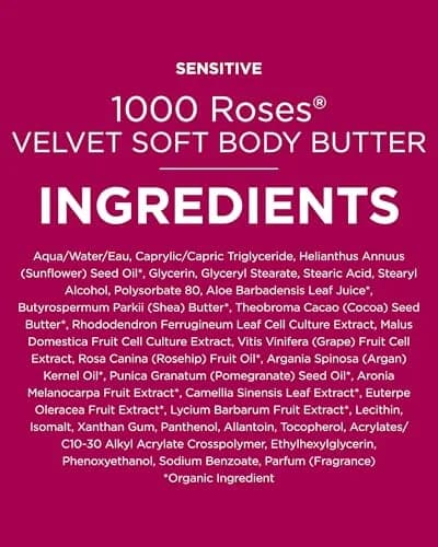 Andalou Naturals 1000 Roses Velvet Soft Body Butter 236ml (8 fl oz) | Hydrates Dry Skin with Shea & Cocoa Butters thumbnail 7
