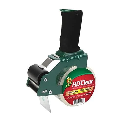 Duck HD Clear Packing Tape Dispenser with 1.88 In. x 50 Yards Tape Roll | Heavy Duty Packaging Tape for Boxes, Shipping & Moving thumbnail 1