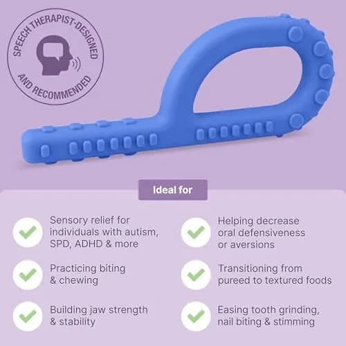 ARK Therapeutic Textured Grabber Sensory Chew XXT Very Firm Royal Blue | Oral Motor Therapy Tool for Adults & Kids thumbnail 3