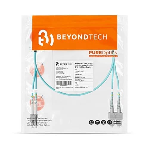 BEYONDTECH 1m (3.28ft) LC to SC Fiber Patch Cable – Multimode Duplex, 50/125µm, 10G, LSZH, Compatible with OM3, Data Center & Enterprise thumbnail 7