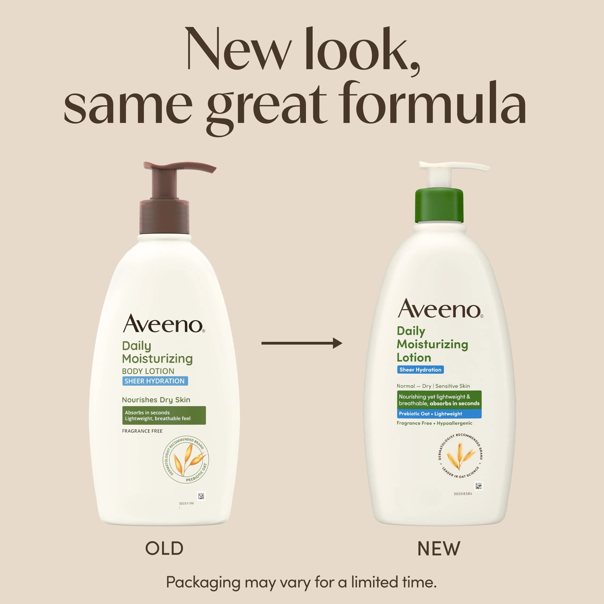 Aveeno Daily Moisturizing Sheer Hydration Fragrance-Free Lotion 530ml (18 Fl Oz) | Prebiotic Oat for Dry Skin - view 2