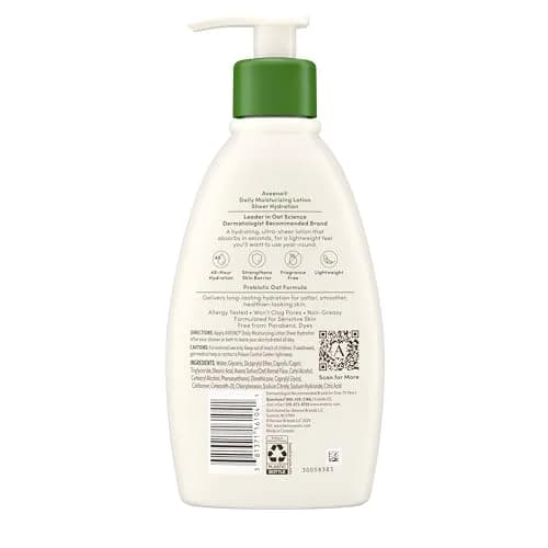Aveeno Sheer Hydration Daily Moisturizing Lotion, Fragrance-Free, 355ml (12 fl. oz) | Dermatologist Recommended for Dry Skin thumbnail 9