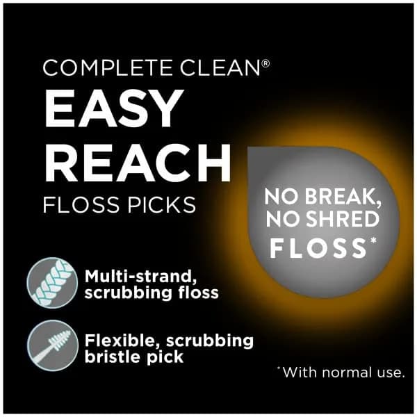 DenTek Complete Clean Easy Reach Floss Picks, Mouthwash Blast Flavor, 150 Count (75 Count x 2) | Advanced Fluoride Coating - view 3