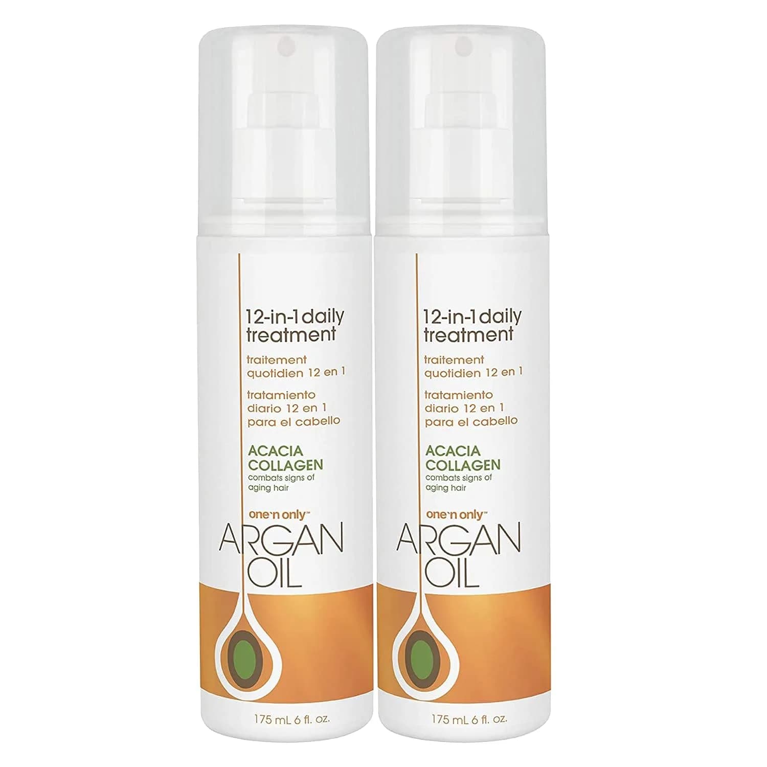 One 'N Only Argan Oil 12-in-1 Daily Treatment 6 Fl Oz (2pk) | Controls Frizz & Adds Shine — 6 Fl Oz
