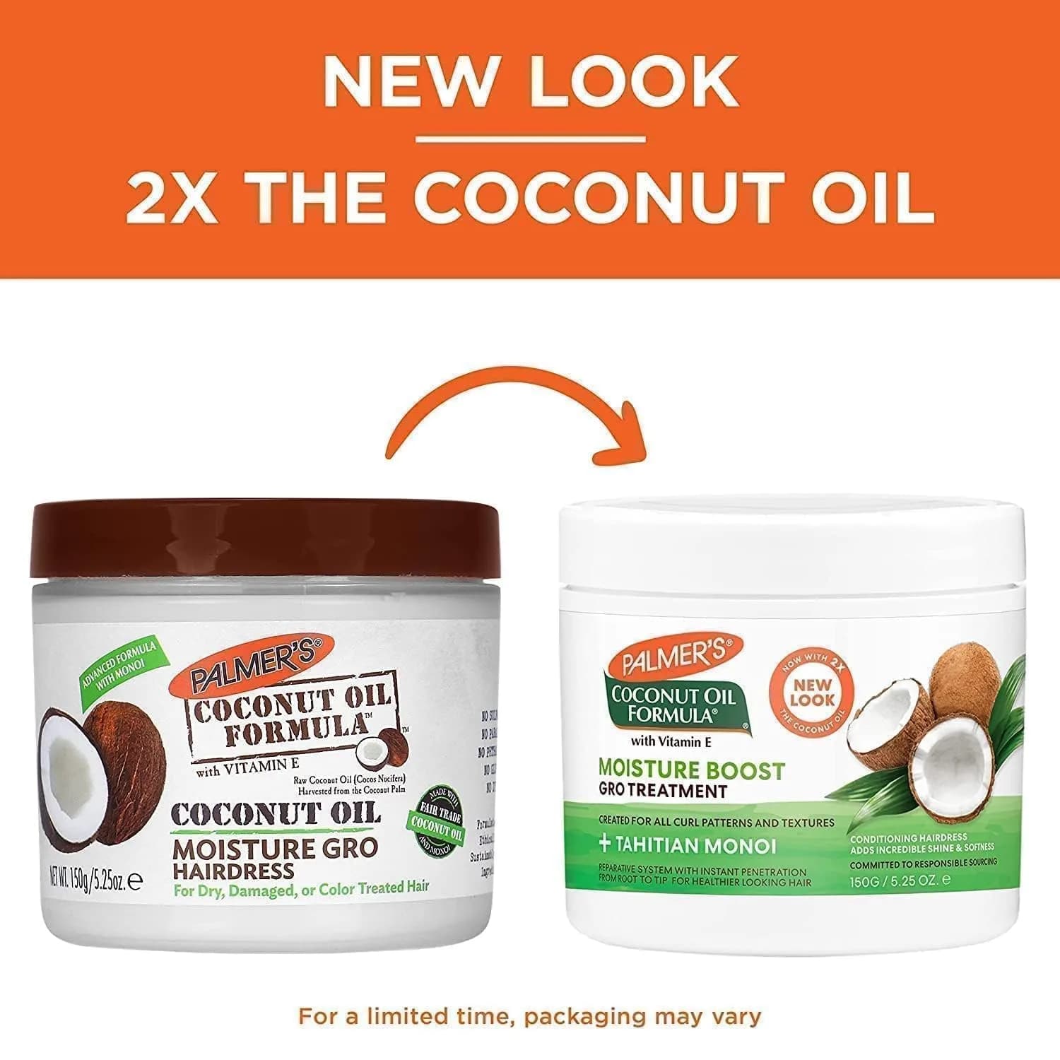 Palmer's Coconut Oil Moisture Gro Hairdress 155ml (5.25 fl oz) 2-Pack | Restores Dry, Damaged Hair - view 3