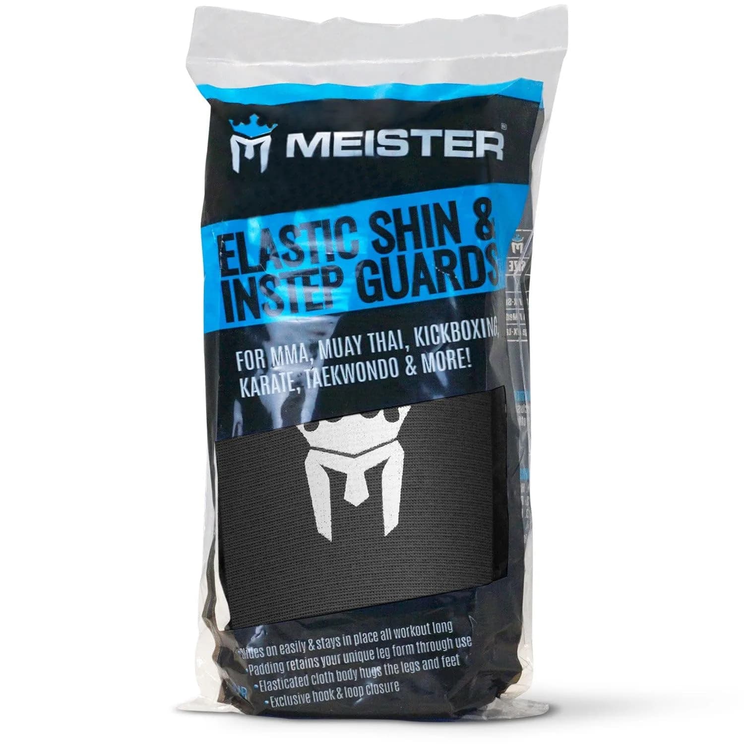 Meister MMA Elastic Cloth Shin & Instep Guards - Black - Youth/X-Small - view 4