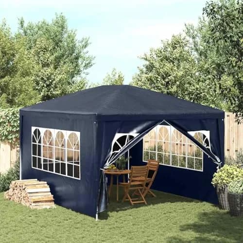 vidaXL Party Tent 10'x13' Blue | UV & Water-Resistant Garden Shelter (70-120 chars) thumbnail 2
