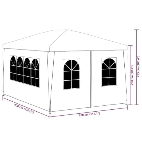 vidaXL Party Tent 10'x13' Blue | UV & Water-Resistant Garden Shelter (70-120 chars) thumbnail 3