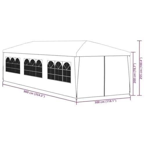 vidaXL Party Tent 10'x30' Blue | UV & Water Resistant Outdoor Shelter (70-120 chars) thumbnail 3