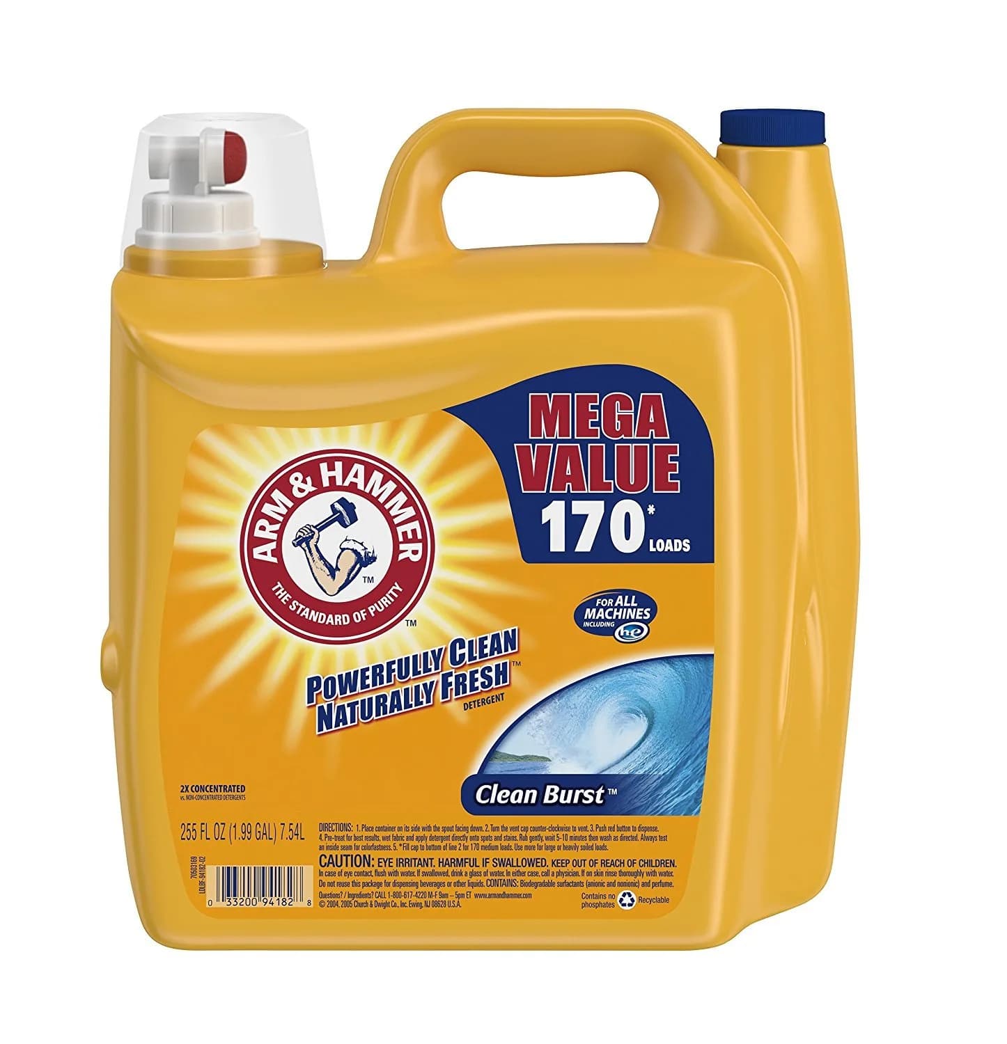 Arm & Hammer Sensitive Skin Free & Clear Liquid Laundry Detergent 975ml (33 fl oz) | Hypoallergenic Laundry Detergent — Clean Burst