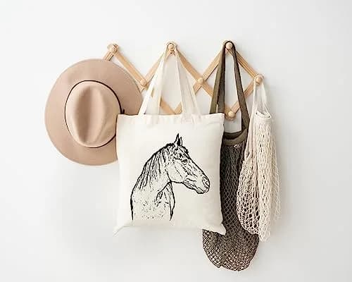 Pet Studio Art Inca the Horse Tote Bag | Hand-printed Cotton Pet Lover Accessory thumbnail 6