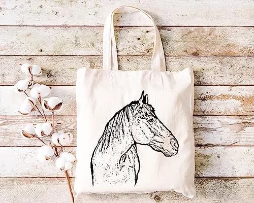 Pet Studio Art Inca the Horse Tote Bag | Hand-printed Cotton Pet Lover Accessory thumbnail 8