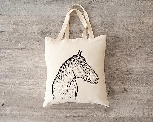 Pet Studio Art Inca the Horse Tote Bag | Hand-printed Cotton Pet Lover Accessory thumbnail 9