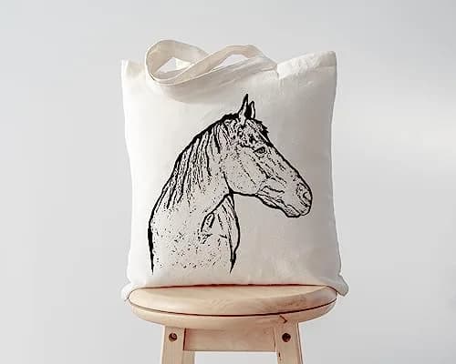 Pet Studio Art Inca the Horse Tote Bag | Hand-printed Cotton Pet Lover Accessory thumbnail 3