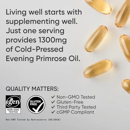Sports Research Evening Primrose Oil 1300mg | Women’s Health & Skin Support, 120 Softgels thumbnail 4