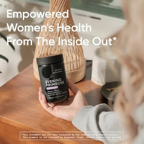 Sports Research Evening Primrose Oil 1300mg | Women’s Health & Skin Support, 120 Softgels thumbnail 6
