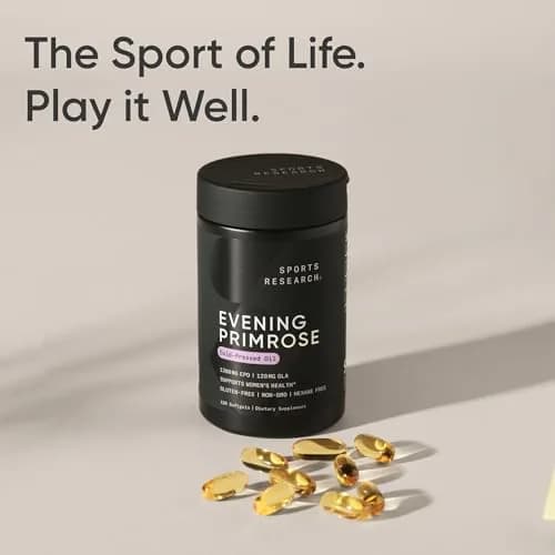 Sports Research Evening Primrose Oil 1300mg | Women’s Health & Skin Support, 120 Softgels thumbnail 7