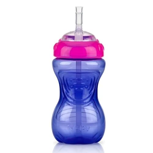 Nuby No-Spill Soft Straw Easy Grip Sippy Cup 300ml (10 Oz) 3-Pack | Spill-Proof Toddler Cup for Babies 12+ Months thumbnail 7
