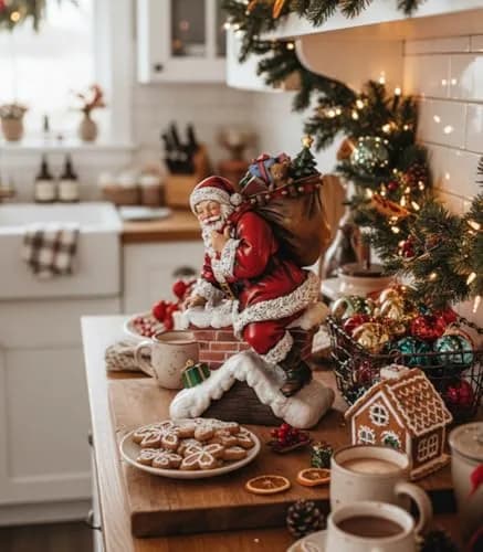 Napco Imports Santa Claus Climbing Down Chimney Resin Figurine | Christmas Decor Accent thumbnail 4