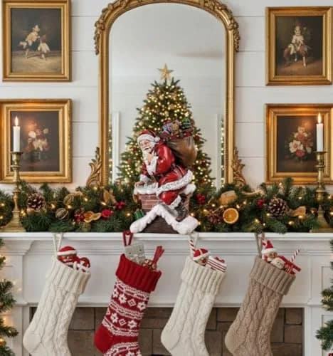 Napco Imports Santa Claus Climbing Down Chimney Resin Figurine | Christmas Decor Accent thumbnail 3