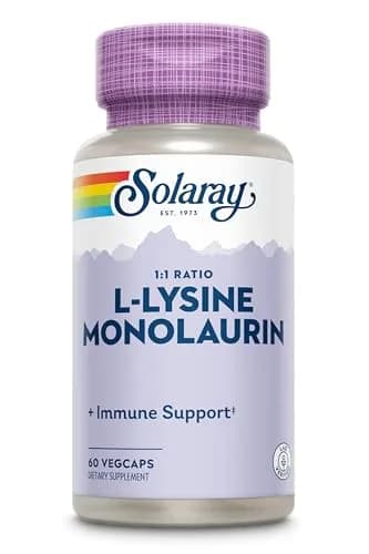 SOLARAY L-Lysine Monolaurin Immune Support Supplement 1,000 mg (500 mg Each) 60 VegCaps | Supports Immune System & Gut Health thumbnail 4