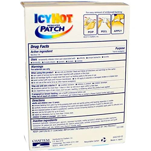 Icy Hot Extra Strength Medicated Patch, Small, 5 Count Box, 2 Count | Targeted Pain Relief for Muscle Strains & Arthritis thumbnail 3