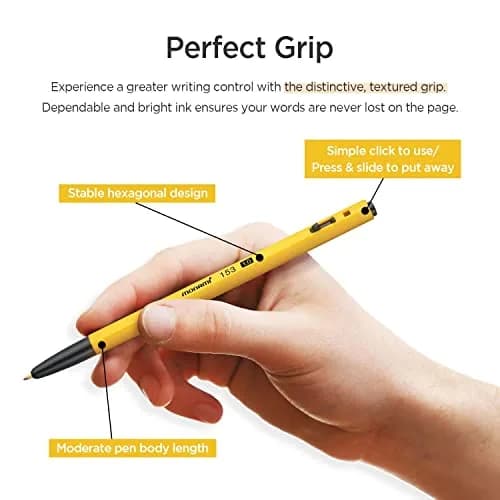 MONAMI BP 153 Retractable Ballpoint Pen, Medium Point (1.0mm), Red, 12-Count | Smooth Ink Flow thumbnail 6