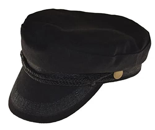 Broner Wool Blend Fisherman Cap Greek Sailor Hat Black XL | Nautical Style thumbnail 1