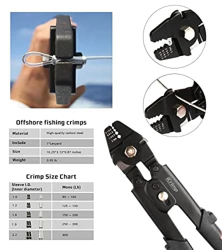 IWISS Wire Rope Swager for Crimping Fishing Lines Up To 2.2mm | 250mm (9.84 in) Heavy Duty Carbon Steel Tool thumbnail 9