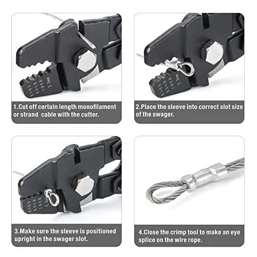 IWISS Wire Rope Swager for Crimping Fishing Lines Up To 2.2mm | 250mm (9.84 in) Heavy Duty Carbon Steel Tool thumbnail 3