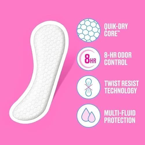 Carefree Regular Unscented Panty Liners 120 ct | 8-Hour Odor Control & Qwik-Dry Core thumbnail 3